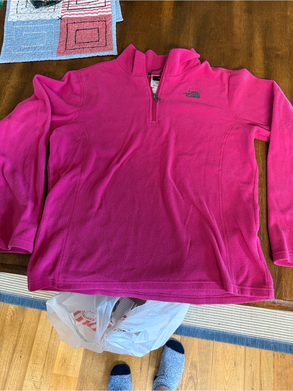 The North Face Fuchsia Pink Girls' Quarter-Zip Fleece Pullover